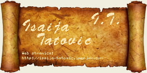 Isaija Tatović vizit kartica